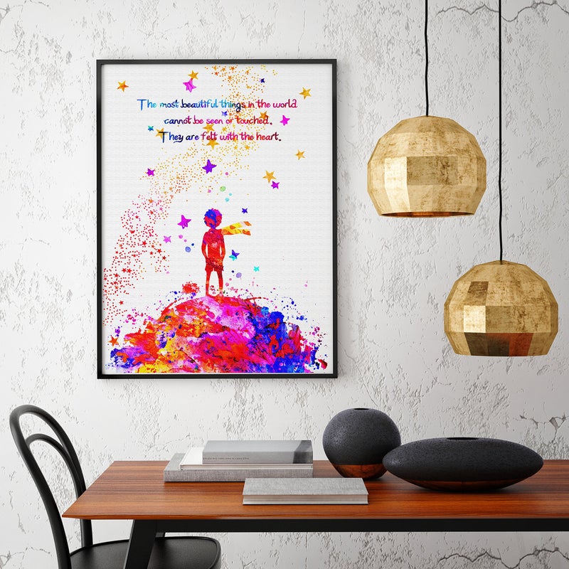 Uhomate The Little Prince Fox Le Petit Prince Little Prince Home Canvas Prints Wall Art Inspirational Quotes Wall Decor Living Room Bedroom Bathroom Artwork C045 (8X10) - Image 2